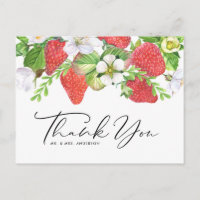 Watercolor Strawberry Summer Wedding Vielen Dank
