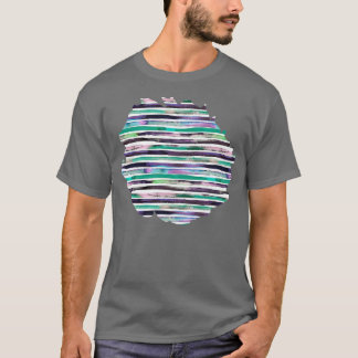 Watercolor Streifen Lila grün T-Shirt