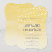 Watercolor String Lights Hochzeit Einladung (Vorne/Hinten)