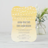 Watercolor String Lights Hochzeit Einladung (Stehend Vorderseite)