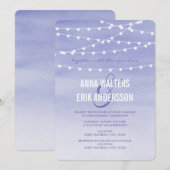 Watercolor String Lights Hochzeit Einladung (Vorne/Hinten)
