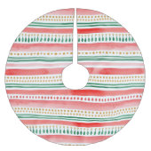Watercolor Stripes & Dots Polyester Weihnachtsbaumdecke (Vorderseite)