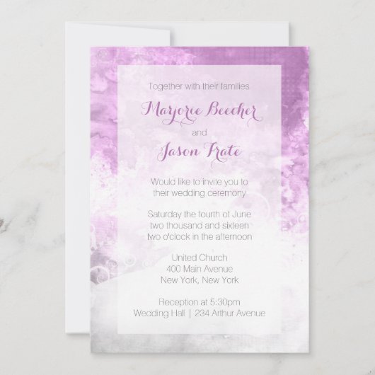 Watercolor-Strudel-Hochzeits-Einladung - Pflaume Einladung (Vorderseite)