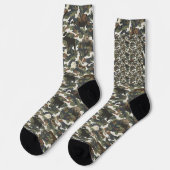 Watercolor Style Camouflage Camo with Animals Socken (Linkes Detail)