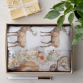 Watercolor Style Illustrations of Male Deer Bucks Seidenpapier (Geschenk)
