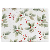 Watercolor Style Pattern für Holes und Berries Große Geschenktüte (Rückseite)