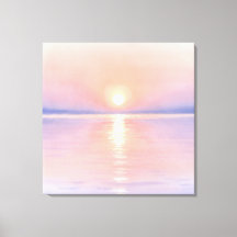 Watercolor Style Sun - Seascape Art
