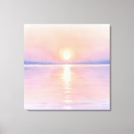 Watercolor Style Sun - Seascape Art Leinwanddruck