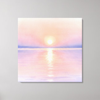 Watercolor Style Sun - Seascape Art Leinwanddruck
