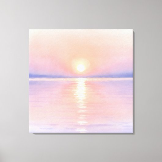 Watercolor Style Sun - Seascape Art Leinwanddruck (Vorderseite)