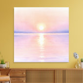 Watercolor Style Sun - Seascape Art Leinwanddruck (Insitu (Wohnzimmer))