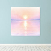 Watercolor Style Sun - Seascape Art Leinwanddruck (Insitu (Holzboden))