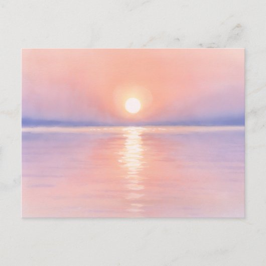 Watercolor Style Sun - Seascape Art Postkarte (Vorderseite)
