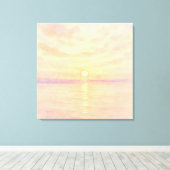 Watercolor Style Sunset Over Sea Art Leinwanddruck (Insitu (Holzboden))