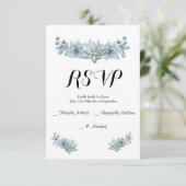 Watercolor Succulent & Blume Wedding RSVP Card (Stehend Vorderseite)