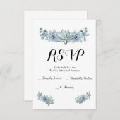 Watercolor Succulent & Blume Wedding RSVP Card (Vorne/Hinten)