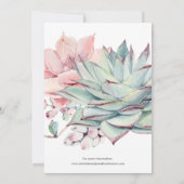 Watercolor Succulent Coastal Wedding Invitation Einladung (Rückseite)