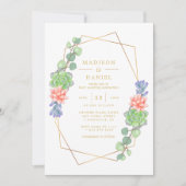 Watercolor Succulent Terrarium Wedding Einladung (Vorderseite)