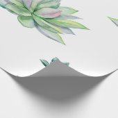 Watercolor succulents seamless pattern, echeveria  geschenkpapier (Ecke)
