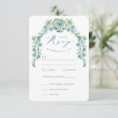 Watercolor Succules Garden Wedding RSVP Card (Stehend Vorderseite)