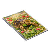 Watercolor Sulcata Tortoise with lucky clover Notizblock (Rechte Seite)