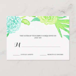 Watercolor Summer Blume Wedding RSVP Karte