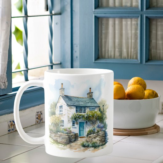 Watercolor Summer English Country Hütte Kaffeetasse