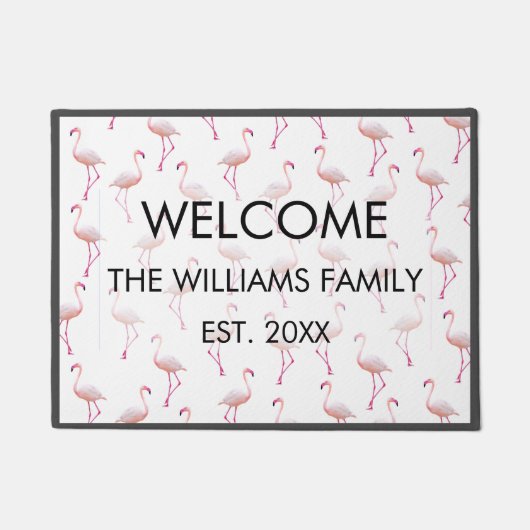Watercolor Summer Flamingo Pattern Fußmatte (Vorderseite)