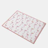 Watercolor Summer Flamingo Pattern Fußmatte (Schrägansicht)
