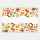 Watercolor Summer Floral Wrapping Paper Sheets Geschenkpapier Set (Vorderseite 2)