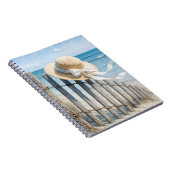 Watercolor Summer Hat on a Fence Post Notizblock (Rechte Seite)