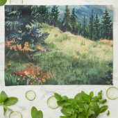 Watercolor Summer Mountain Geschirrtuch (Gefaltet)