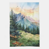 Watercolor Summer Mountain Geschirrtuch (Vertikal)