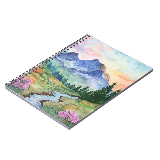 Watercolor Summer Mountain Notizblock (Linke Seite)