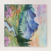 Watercolor Summer Mountain Puzzle (Horizontal)