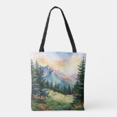 Watercolor Summer Mountain Tasche (Rückseite)