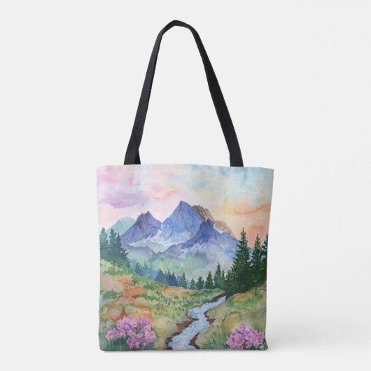 Watercolor Summer Mountain Tasche (Rückseite)