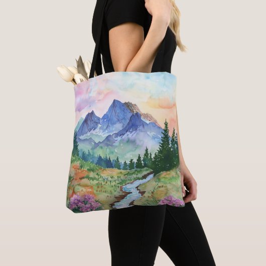 Watercolor Summer Mountain Tasche (Von Nahem)