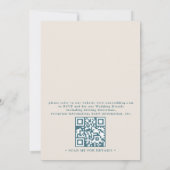 Watercolor Summer Ocean Beach QR Code Wedding Einladung (Rückseite)