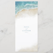 Watercolor Summer Ocean Beach Wedding Menükarte (Rückseite)