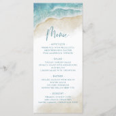Watercolor Summer Ocean Beach Wedding Menükarte (Vorderseite)