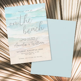 Watercolor Summer On The Beach Wedding Save The Date