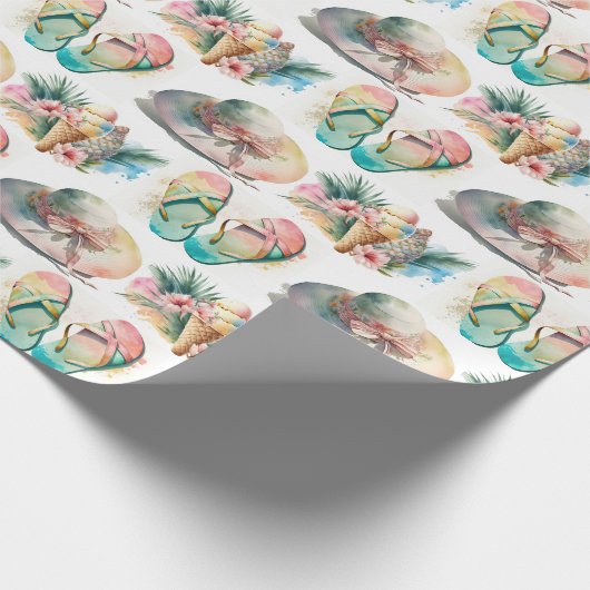 Watercolor Summer Stuff Geschenkpapier (Ecke)