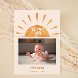 Watercolor Sun Custom Baby Foto Babydusche Danke