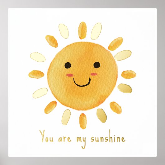 Watercolor Sun | Sie sind mein Sonnenschein-Kinder Foliendrucke (Vorderseite)