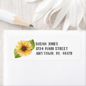 Watercolor Sunflower Address Labels Editable (Insitu)