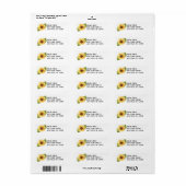 Watercolor Sunflower Address Labels Editable (Vorne)