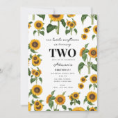 Watercolor Sunflower Botanical Foliage Birthday Einladung (Vorderseite)