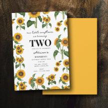 Watercolor Sunflower Botanical Foliage Birthday