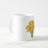 Watercolor Sunflower Bouquet Clipart Kaffeetasse (Vorderseite Links)
